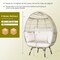 Costway Patio Oversized Rattan Egg Chair Lounge Basket with 4 Cushions for Indoor Outdoor